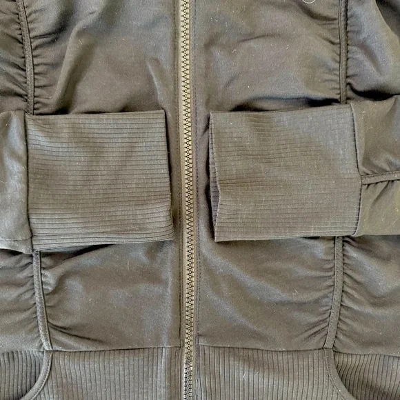 Ruched Zip Hooded Jacket Size Small - Picture 3 of 6